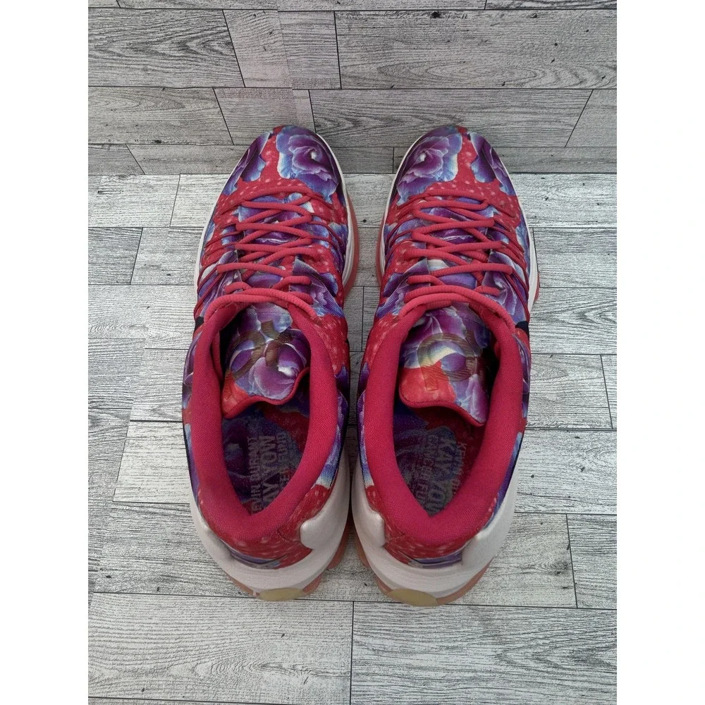 Nike KD 8 Aunt‎ Pearl Shoes Mens 13 Pink Floral Rose Kay Yow Basketball Sneakers